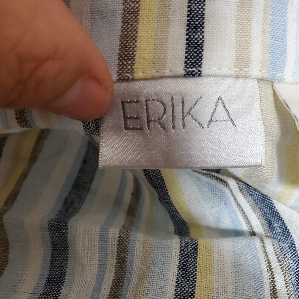Erika Striped Button Down Shirt Size XL NWT - Picture 5 of 9